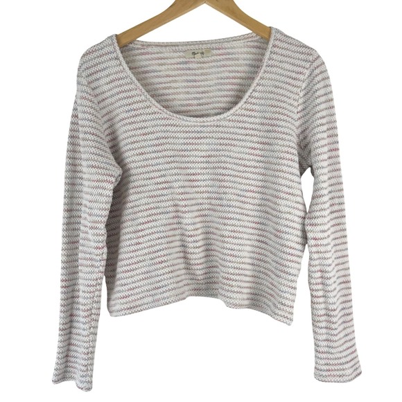 Madewell Womens Space-Dye Stripe Scoop Neck Pullover Sweater Knit Top XL AF983 - Picture 2 of 15